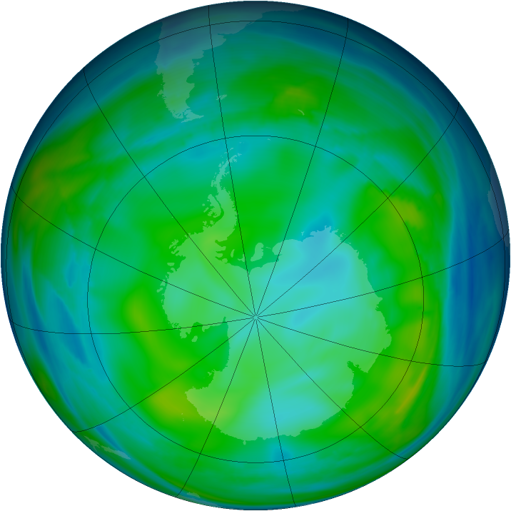 Antarctic ozone map for 17 July 2006
